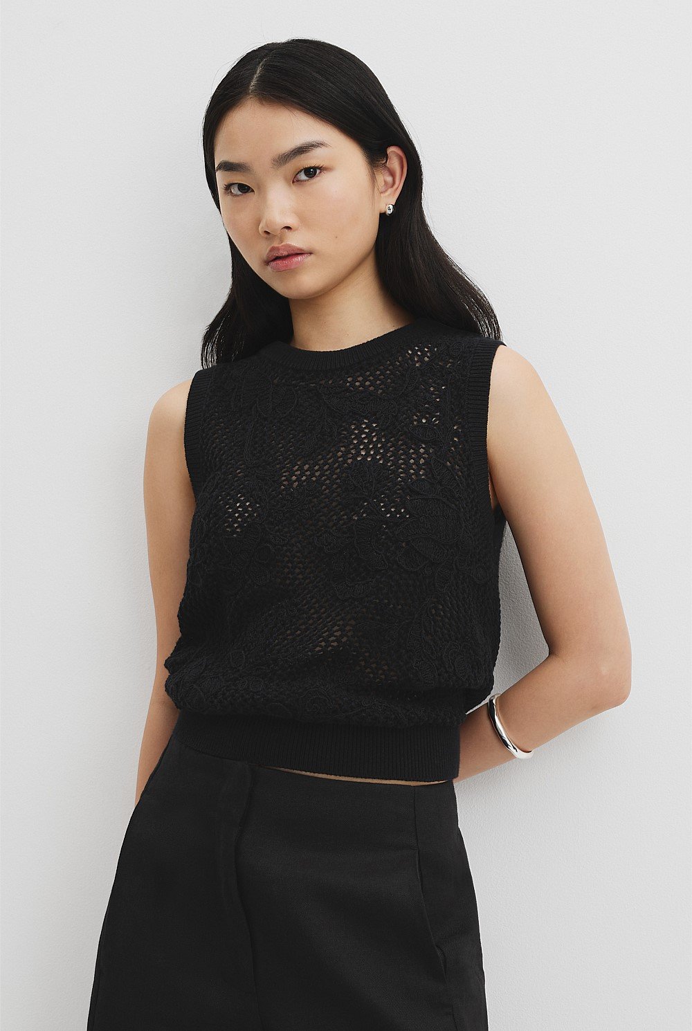 Organically Grown Cotton Applique Knit Tank