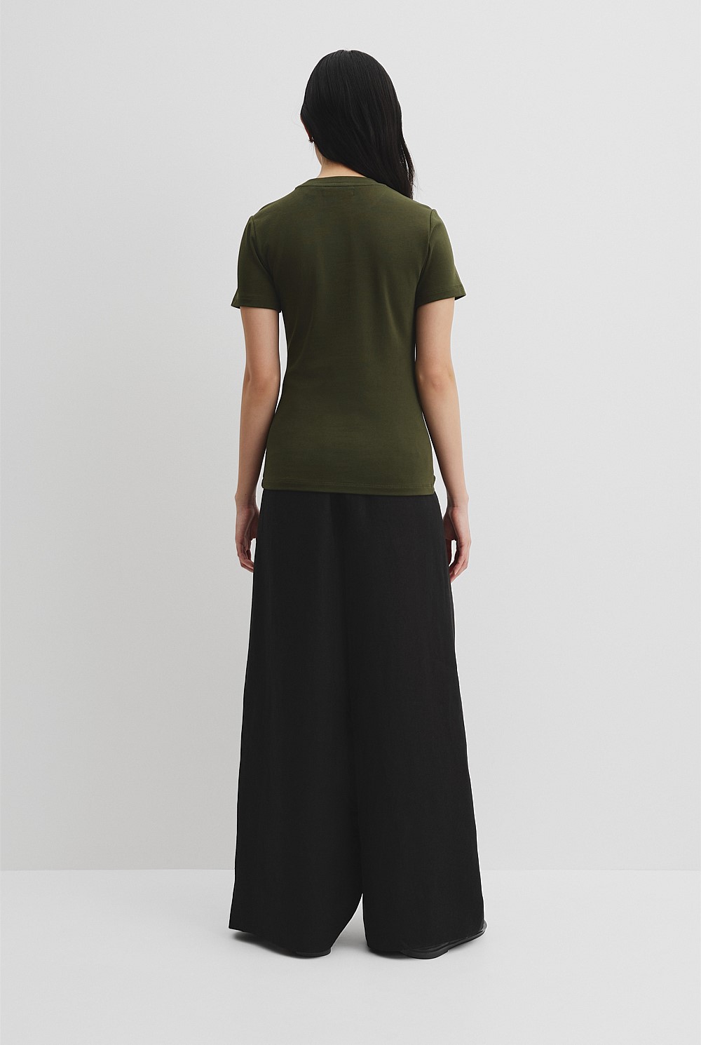 Australian Cotton Blend Fitted T-Shirt