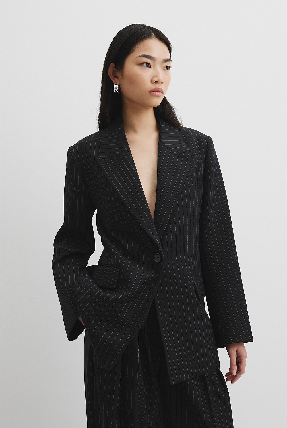Pinstripe Blazer