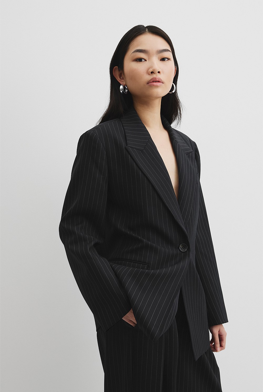Pinstripe Blazer