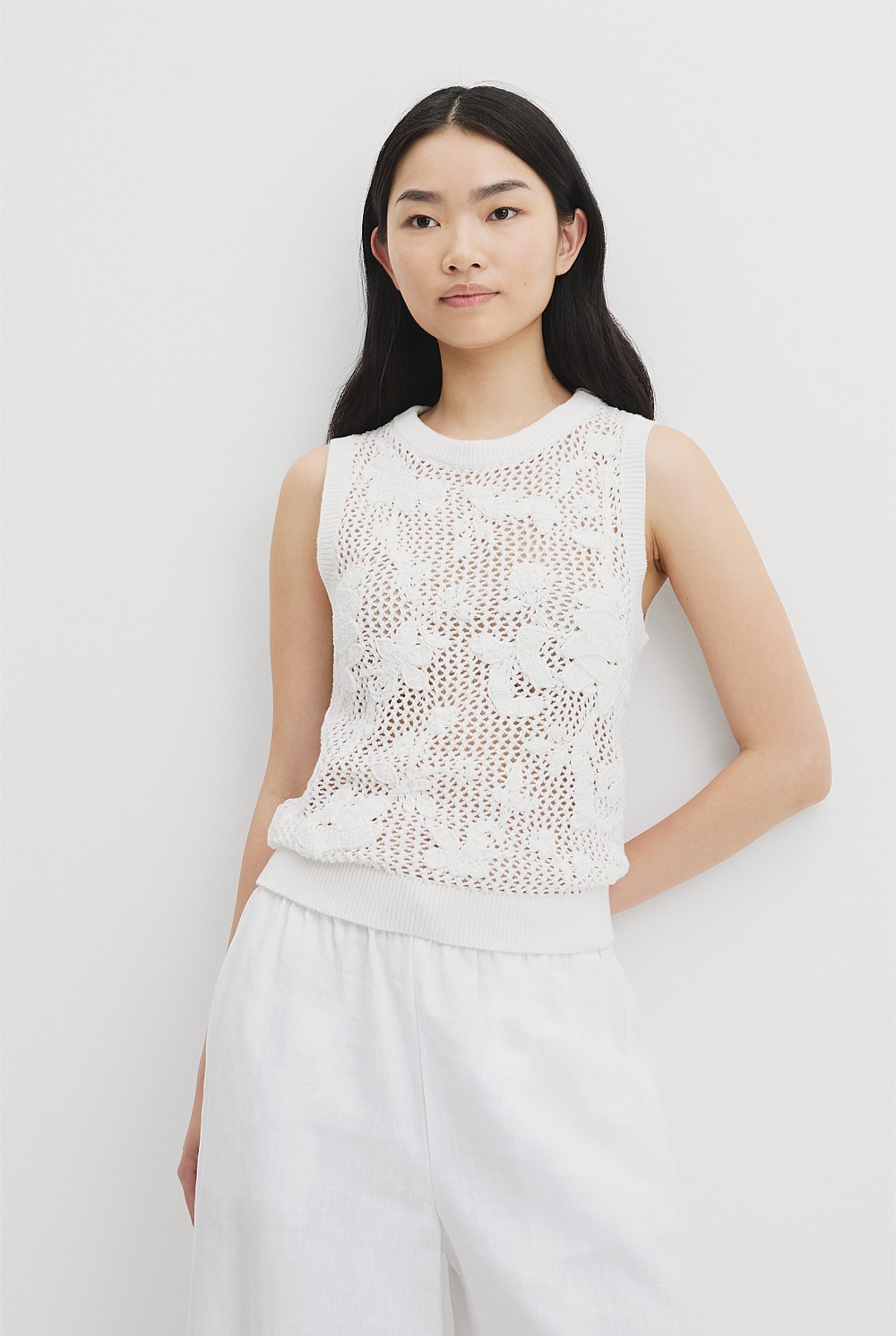 Organically Grown Cotton Applique Knit Tank