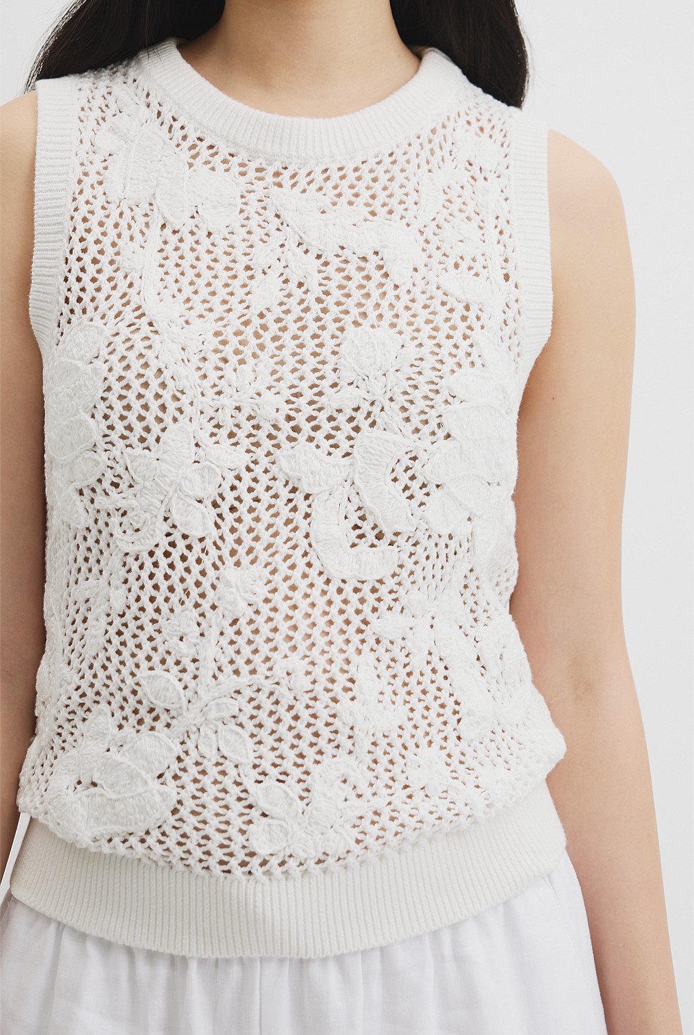 Organically Grown Cotton Applique Knit Tank