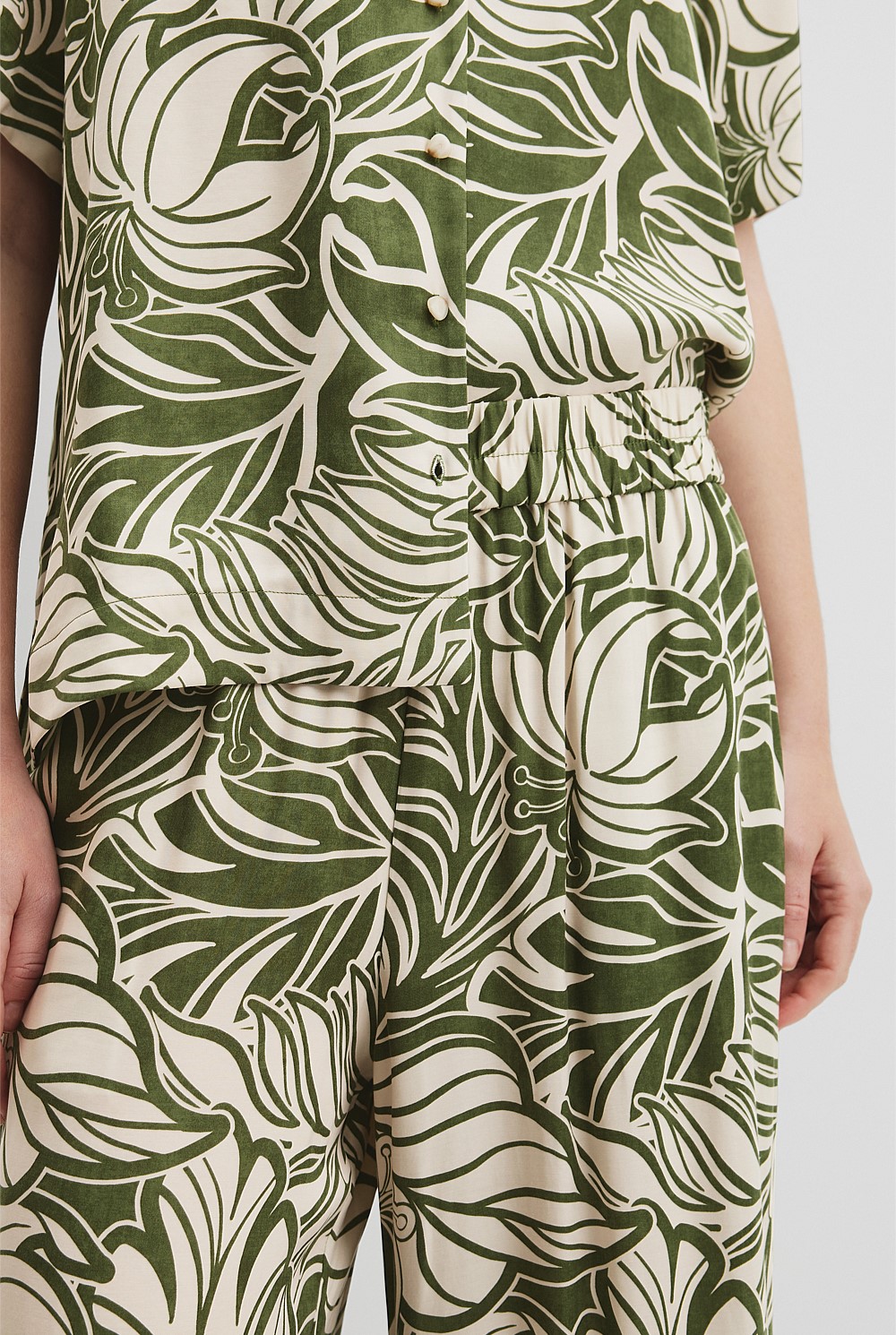 Print Pull On Cupro Pant