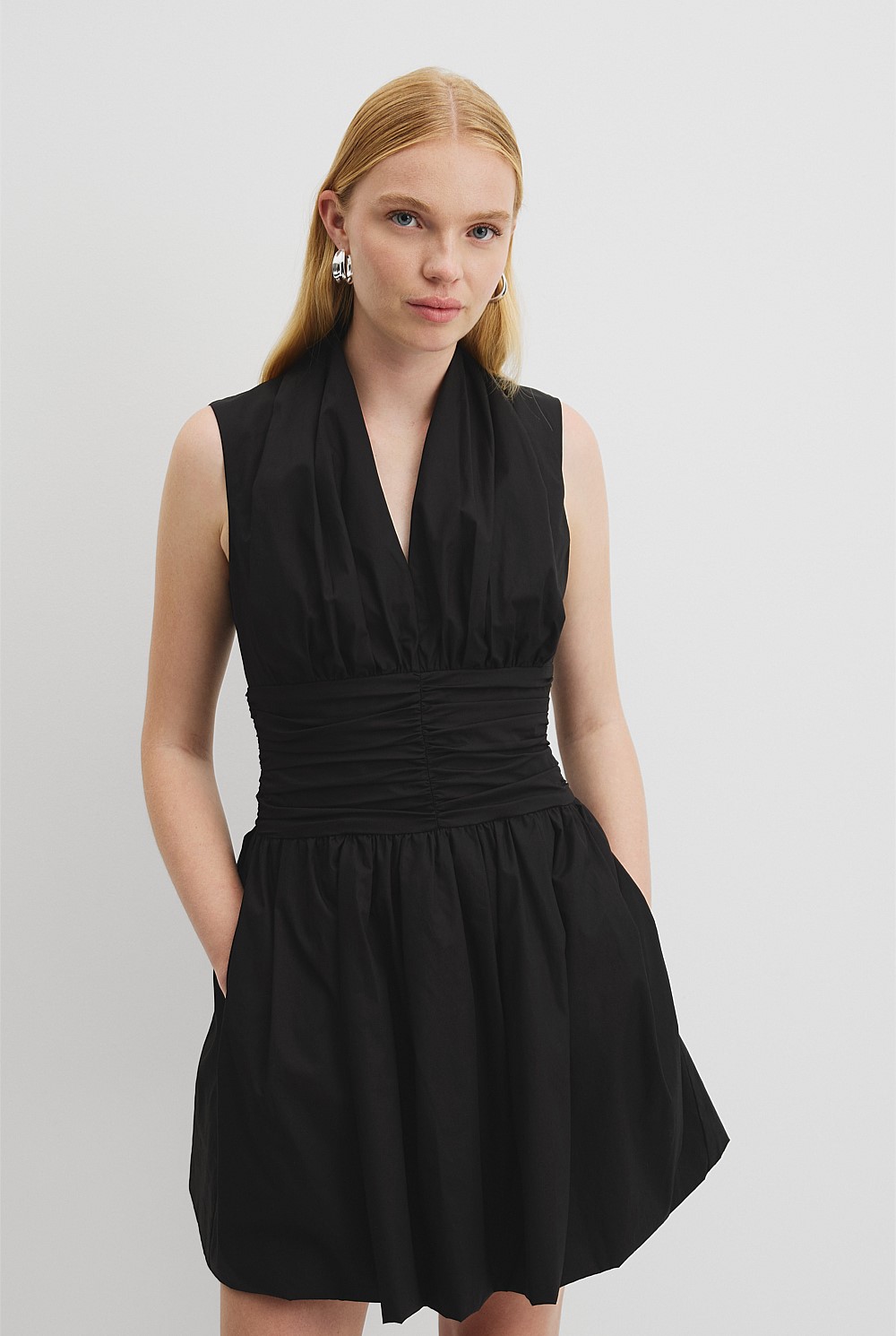 Gathered Hem Mini Dress