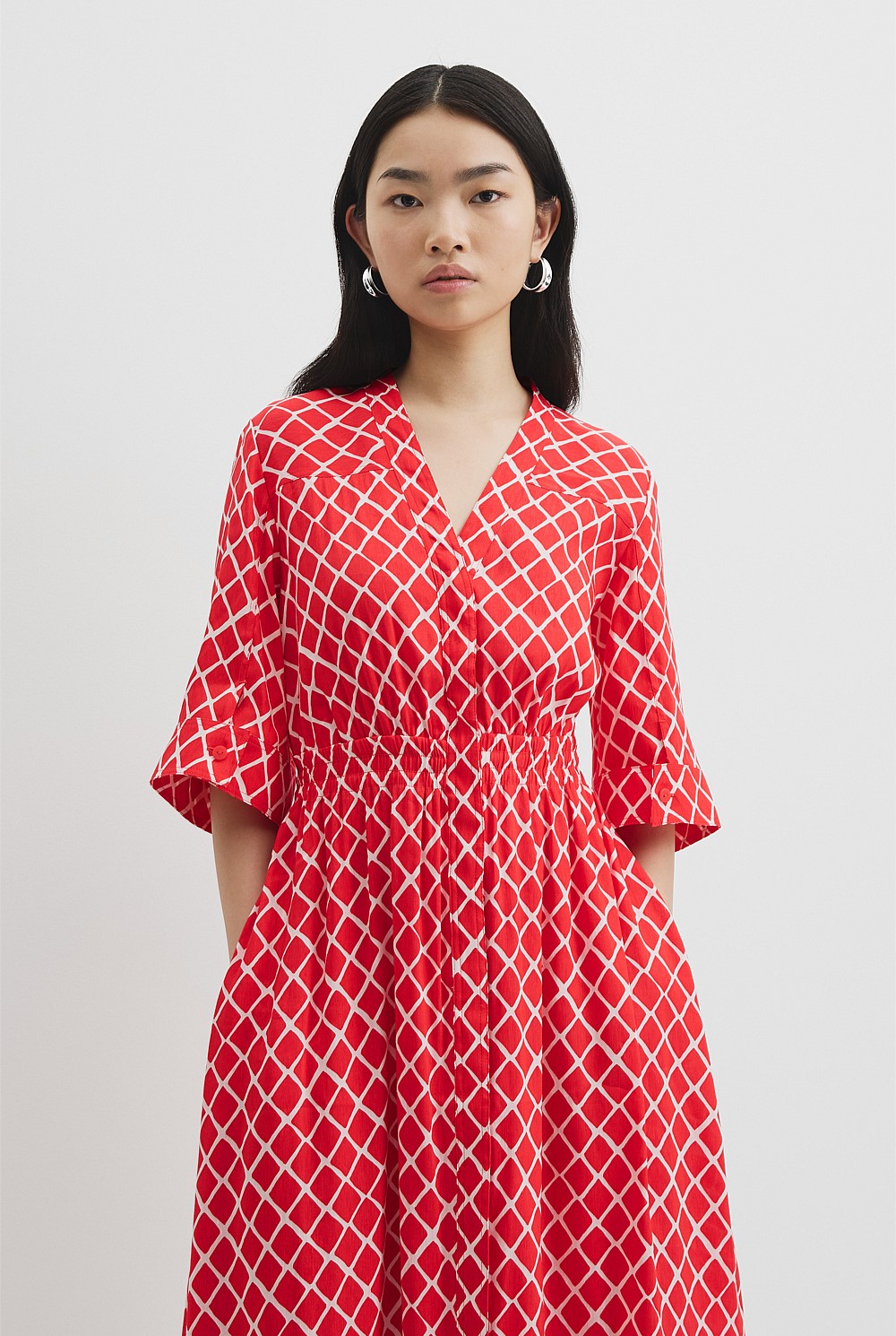 Organically Grown Linen Print Shirt Dress