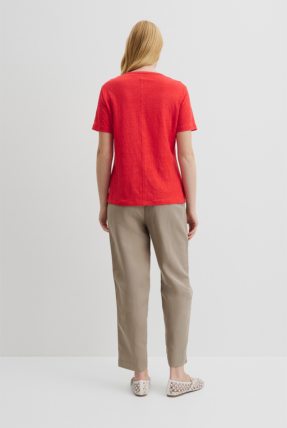 Linen Scoop Neck T-Shirt