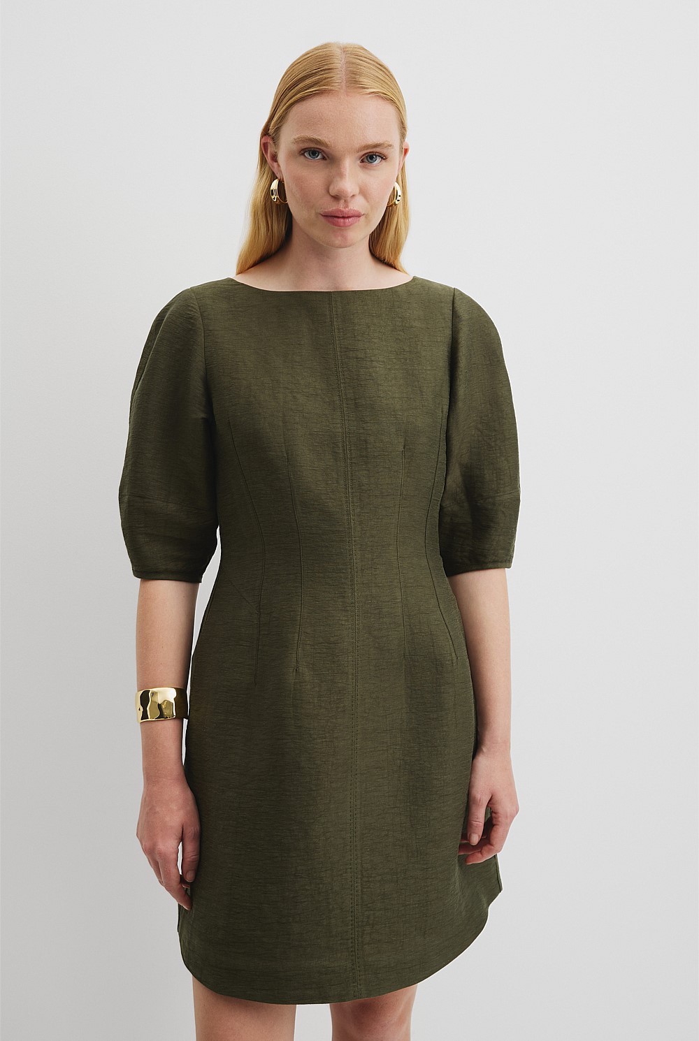 Linen Panelled Mini Dress