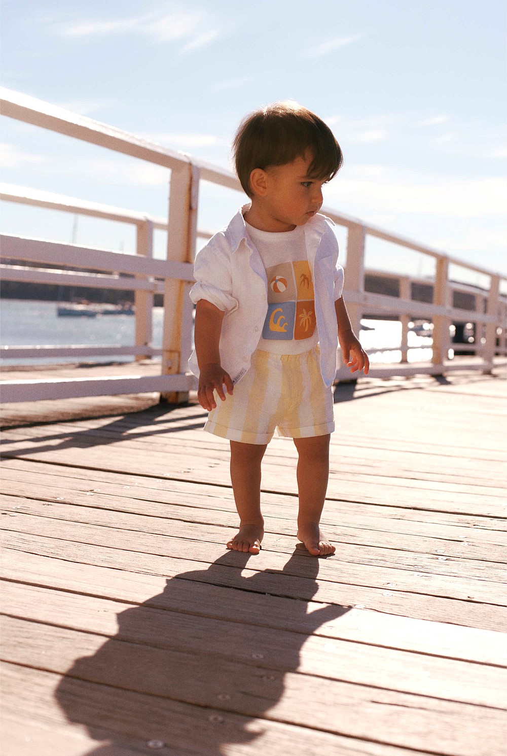 Oversized Beach Motif T-Shirt