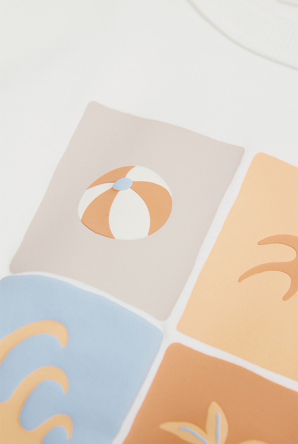 Oversized Beach Motif T-Shirt