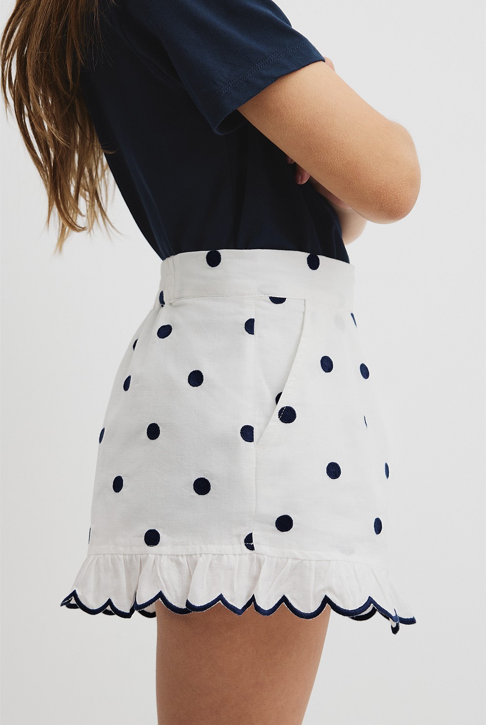 Spot Scalloped Short
