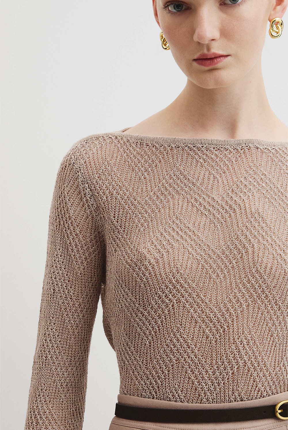 Asymmetrical Cord Lace Knit