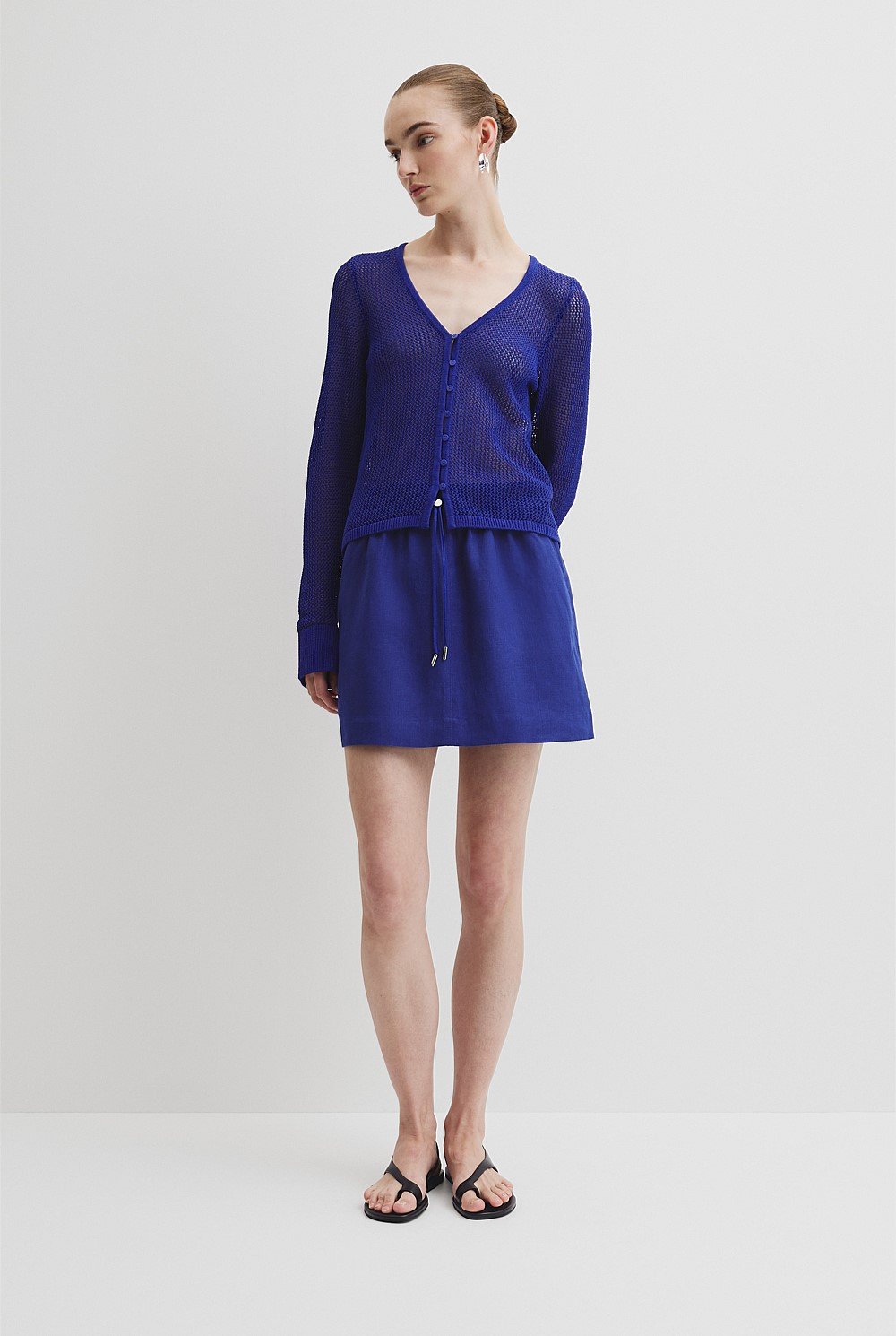 Micro Crochet Knit Cardigan