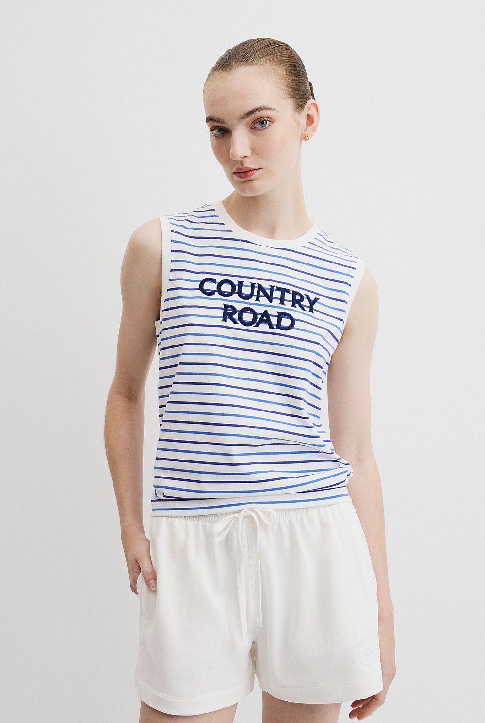 Australian Cotton Stripe CR Tank
