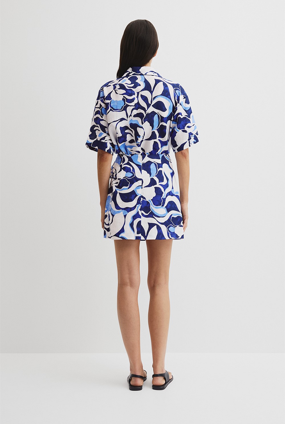 Print Mini Linen Skirt