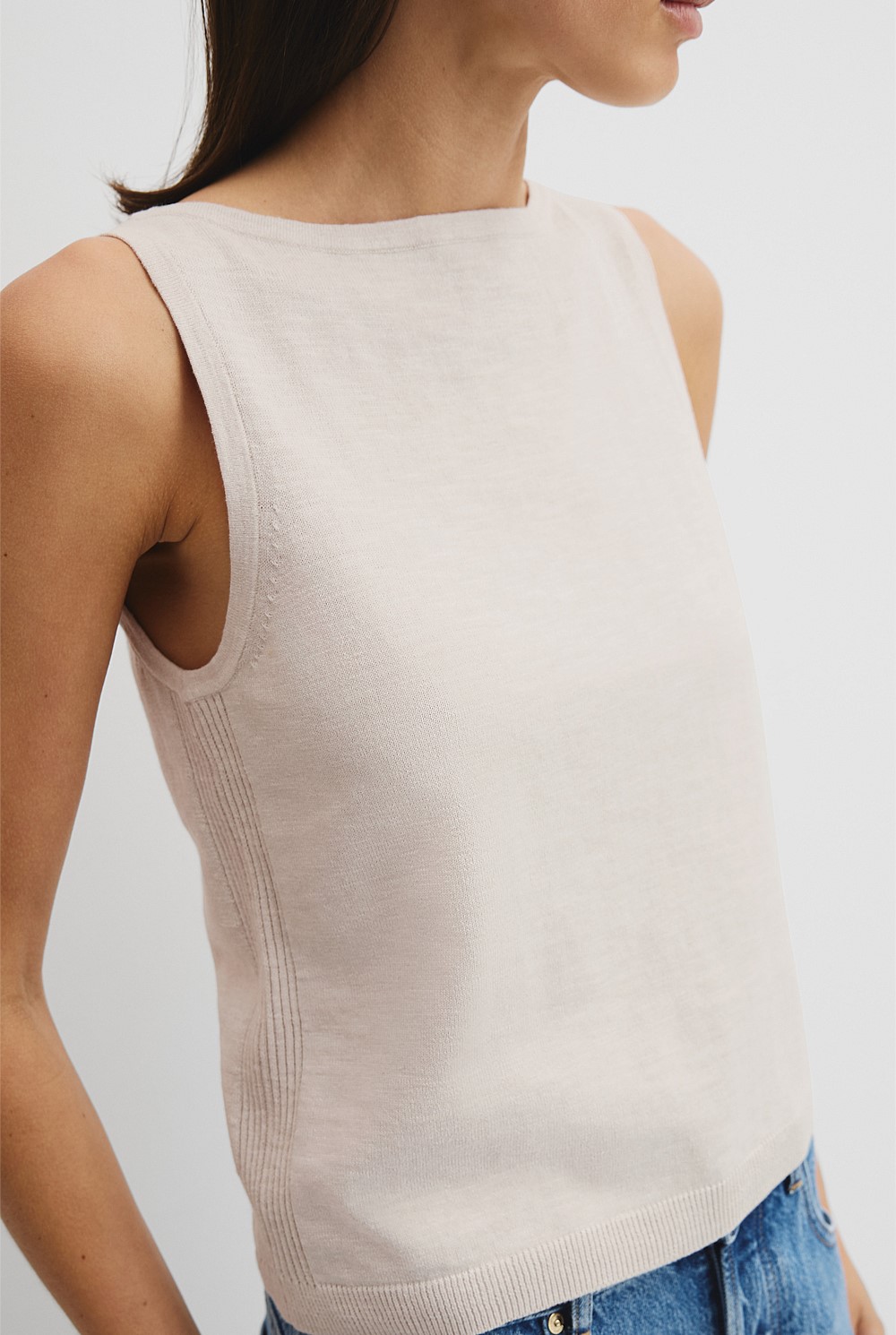 Organically Grown Cotton Linen Tank