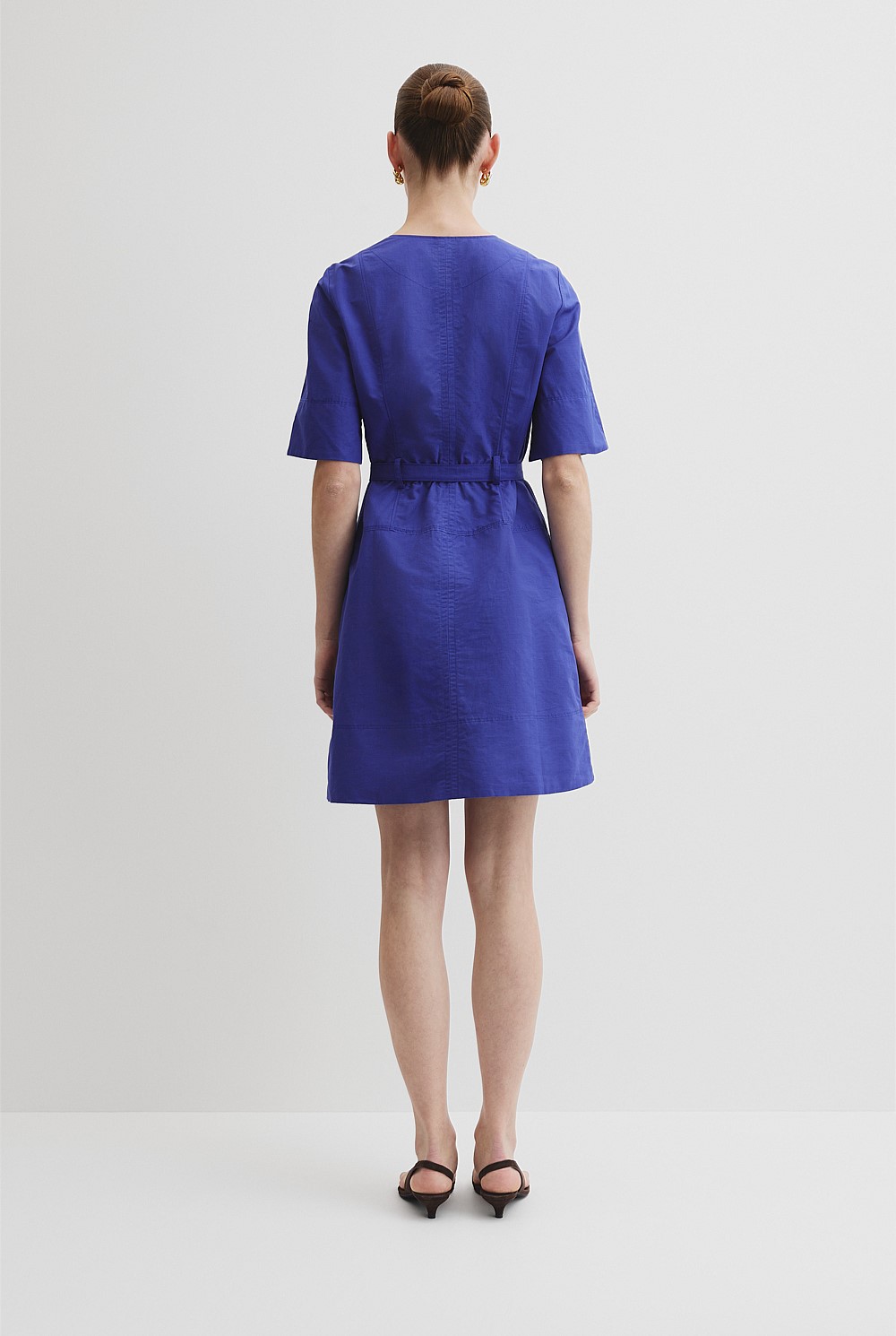 Topstitch Detail Mini Dress