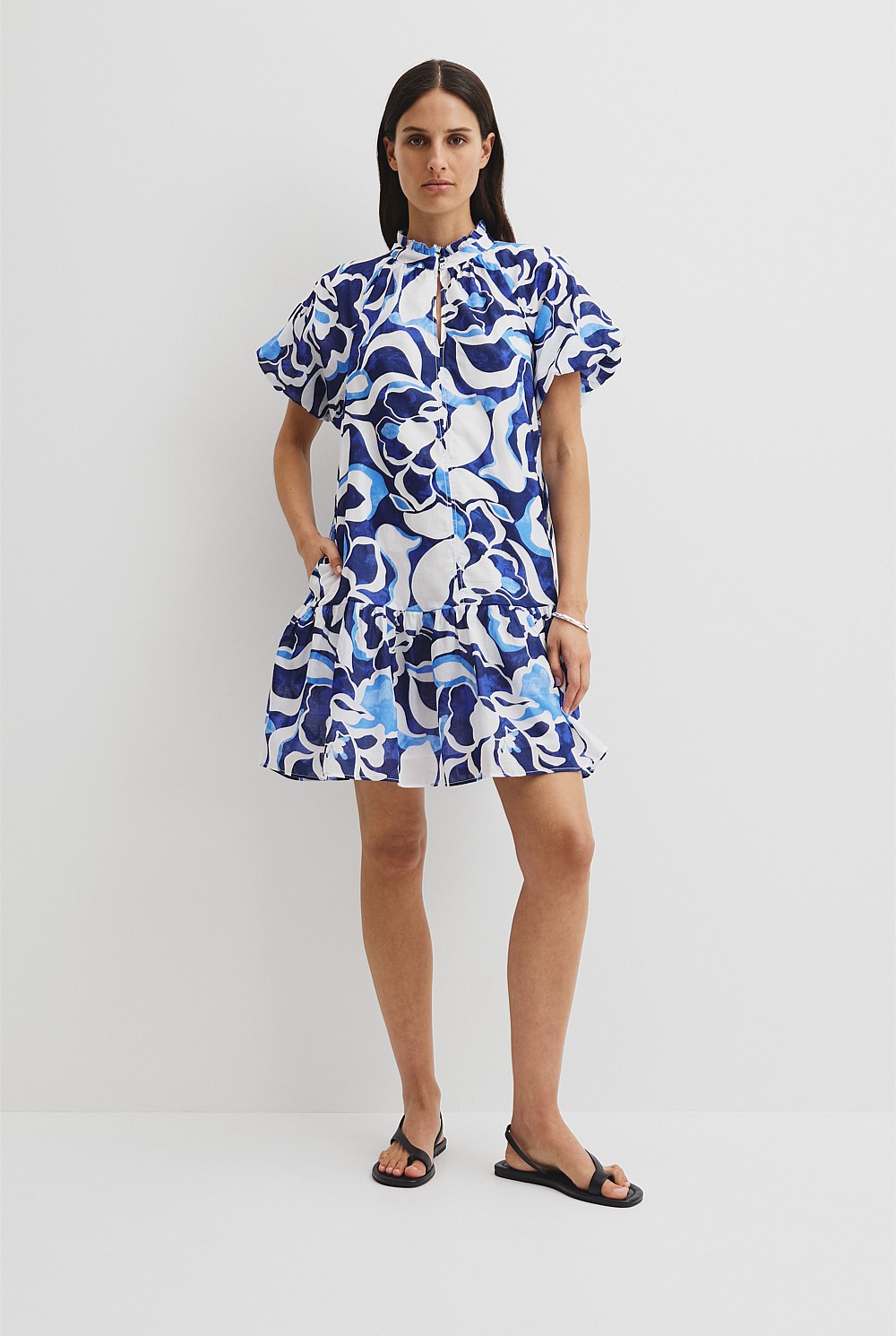 Print Tiered Mini Dress