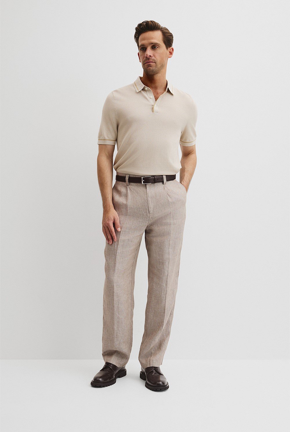 Australian Cotton Silk Tipped Knit Polo