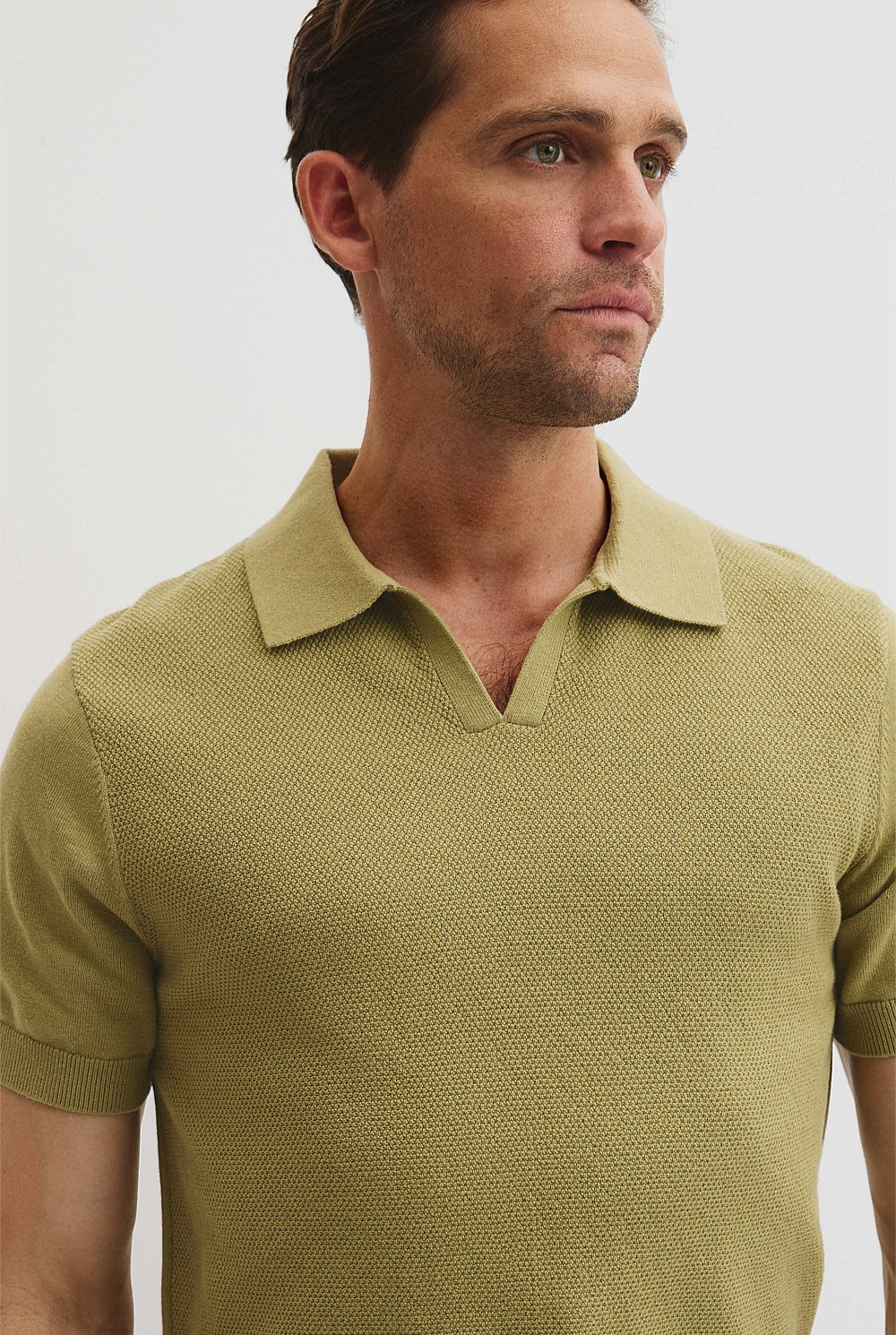 Australian Cotton Textured Knit Polo