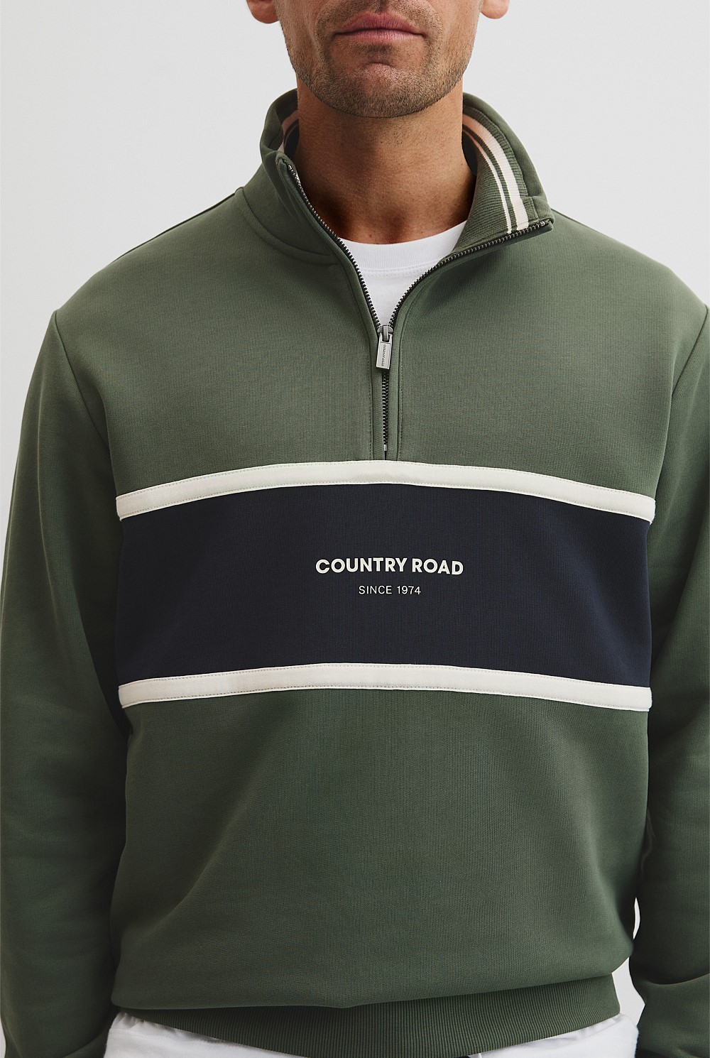 Australian Cotton Modern Logo Half Zip Sweat