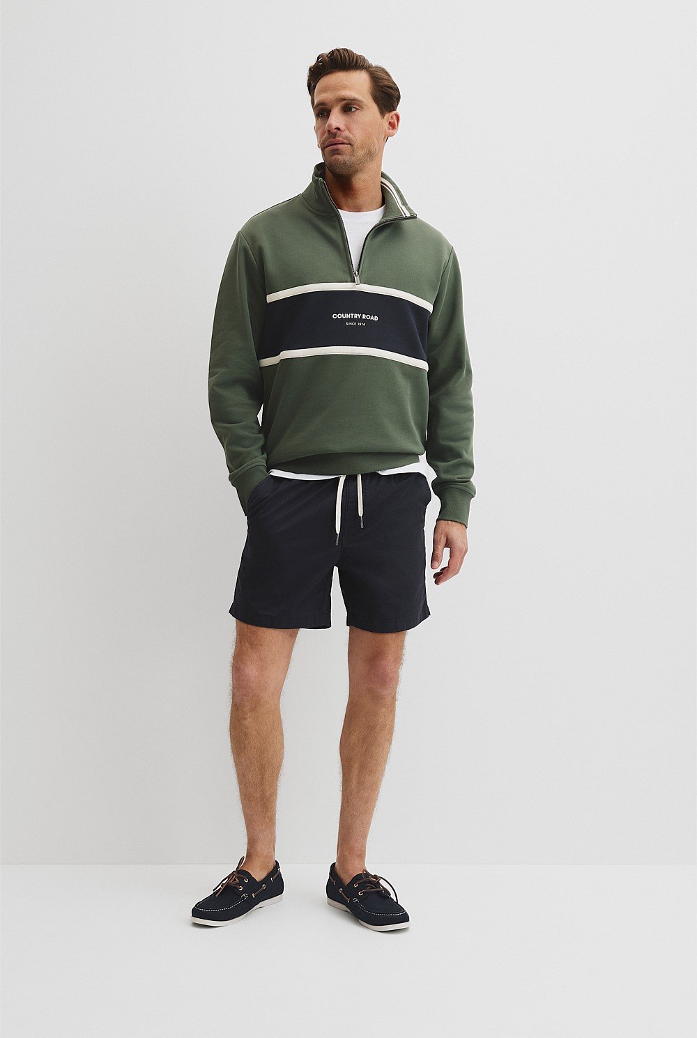Australian Cotton Modern Logo Half Zip Sweat