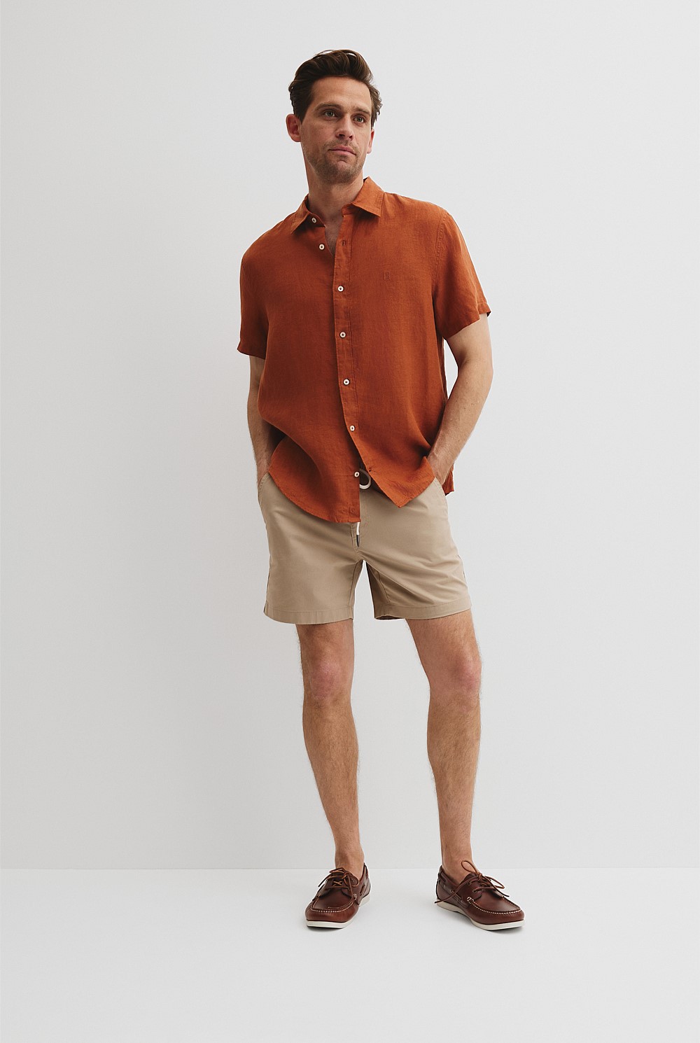 Regular Fit Organically Grown Linen Short Sleeve Shirt