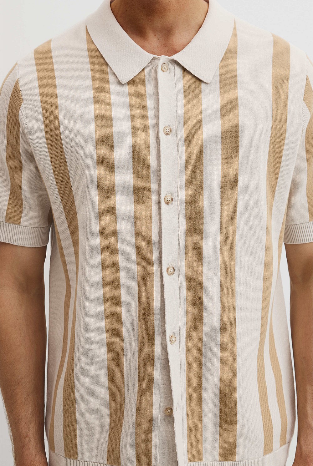 Organically Grown Cotton Stripe Knit Shirt