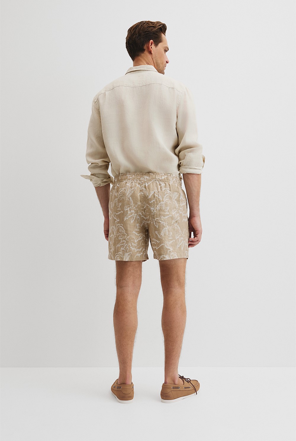 Organically Grown Linen Print 6" Drawcord Short