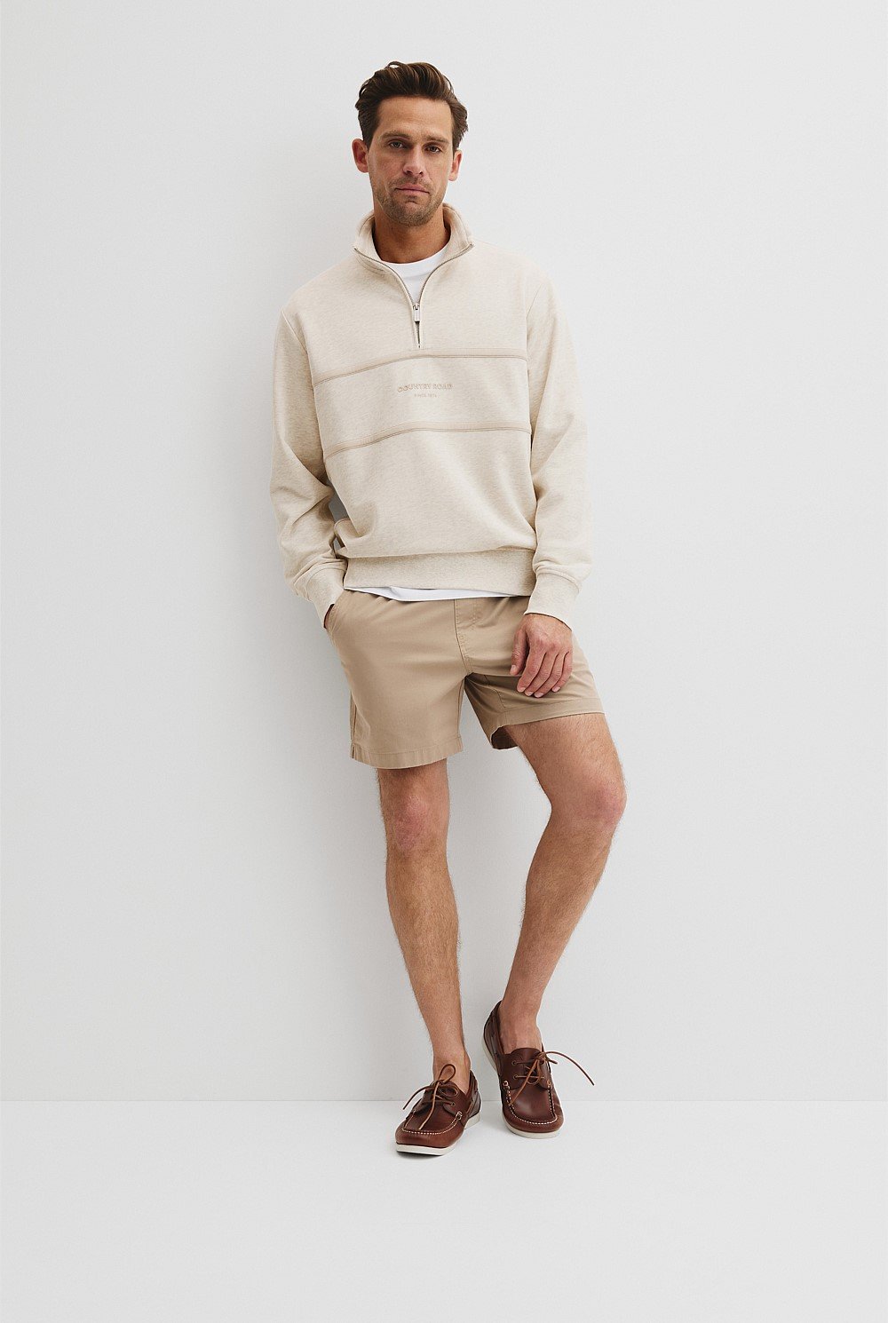 Australian Cotton Modern Logo Half Zip Sweat