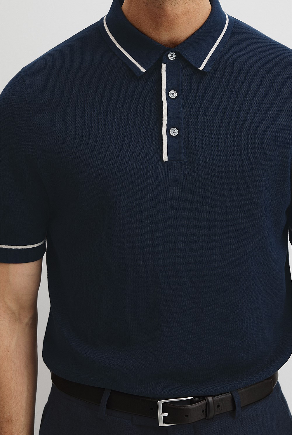 Australian Cotton Silk Tipped Knit Polo
