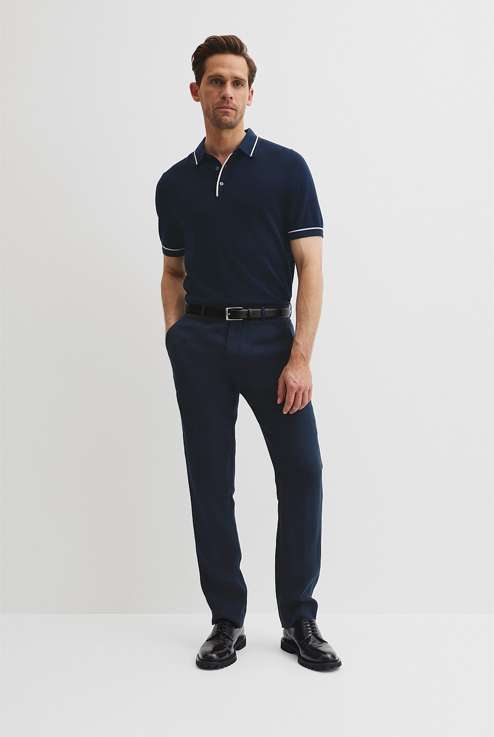 Australian Cotton Silk Tipped Knit Polo