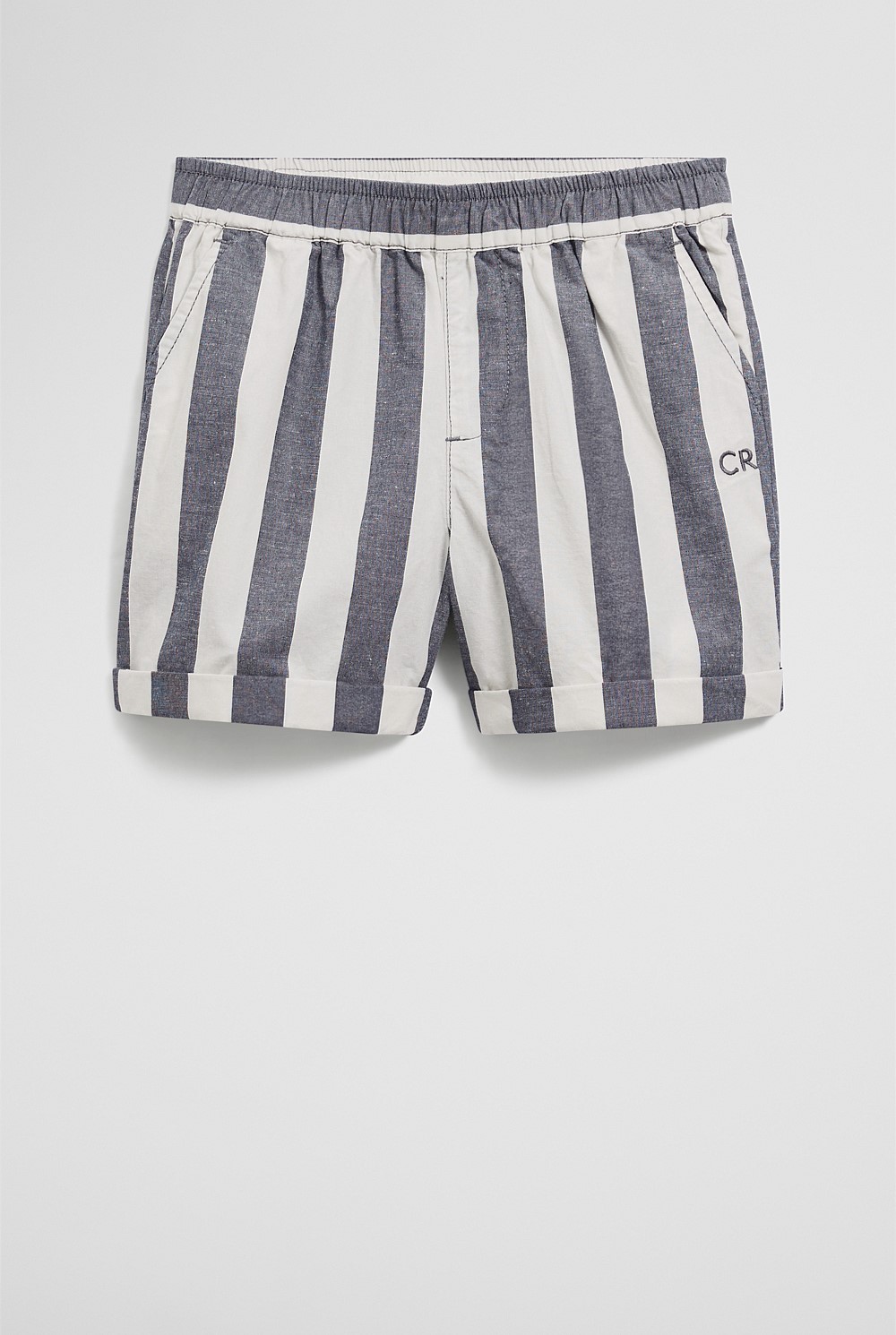 Organically Grown Cotton Blend Stripe Pull-On Short