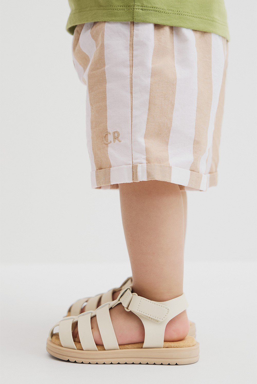 Organically Grown Cotton Blend Stripe Pull-On Short