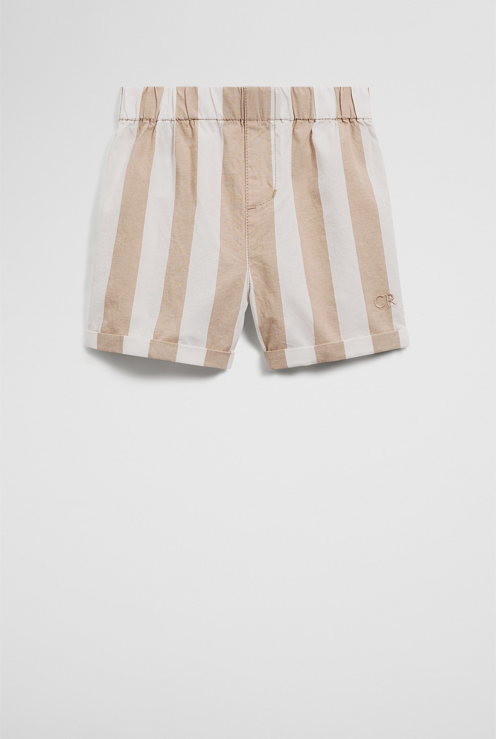 Organically Grown Cotton Blend Stripe Pull-On Short