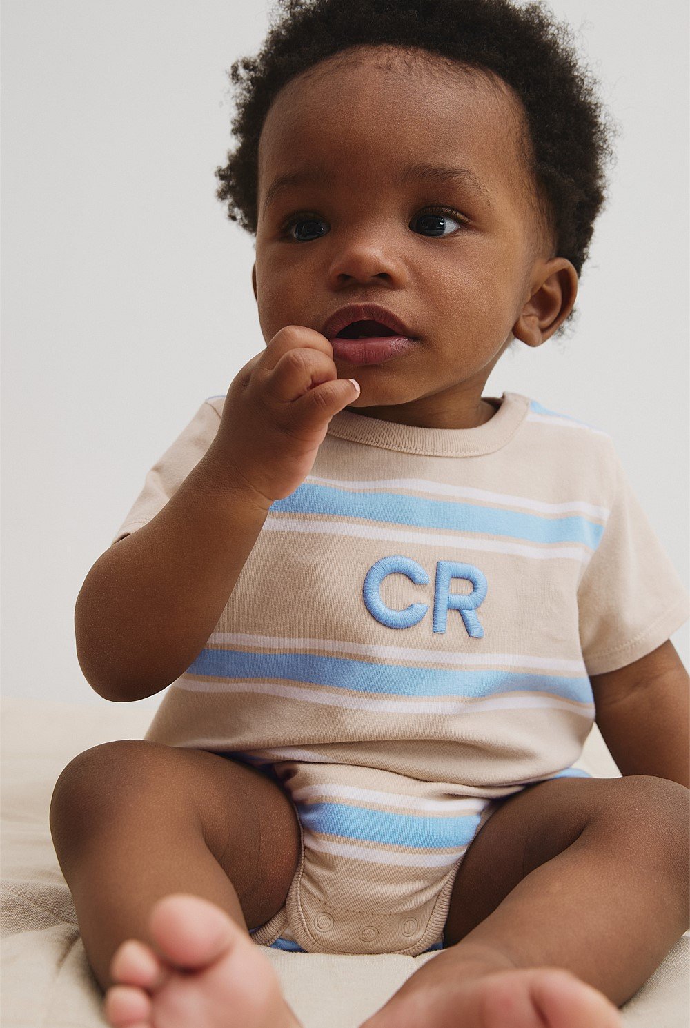 Organically Grown Cotton Logo Stripe Bodysuit
