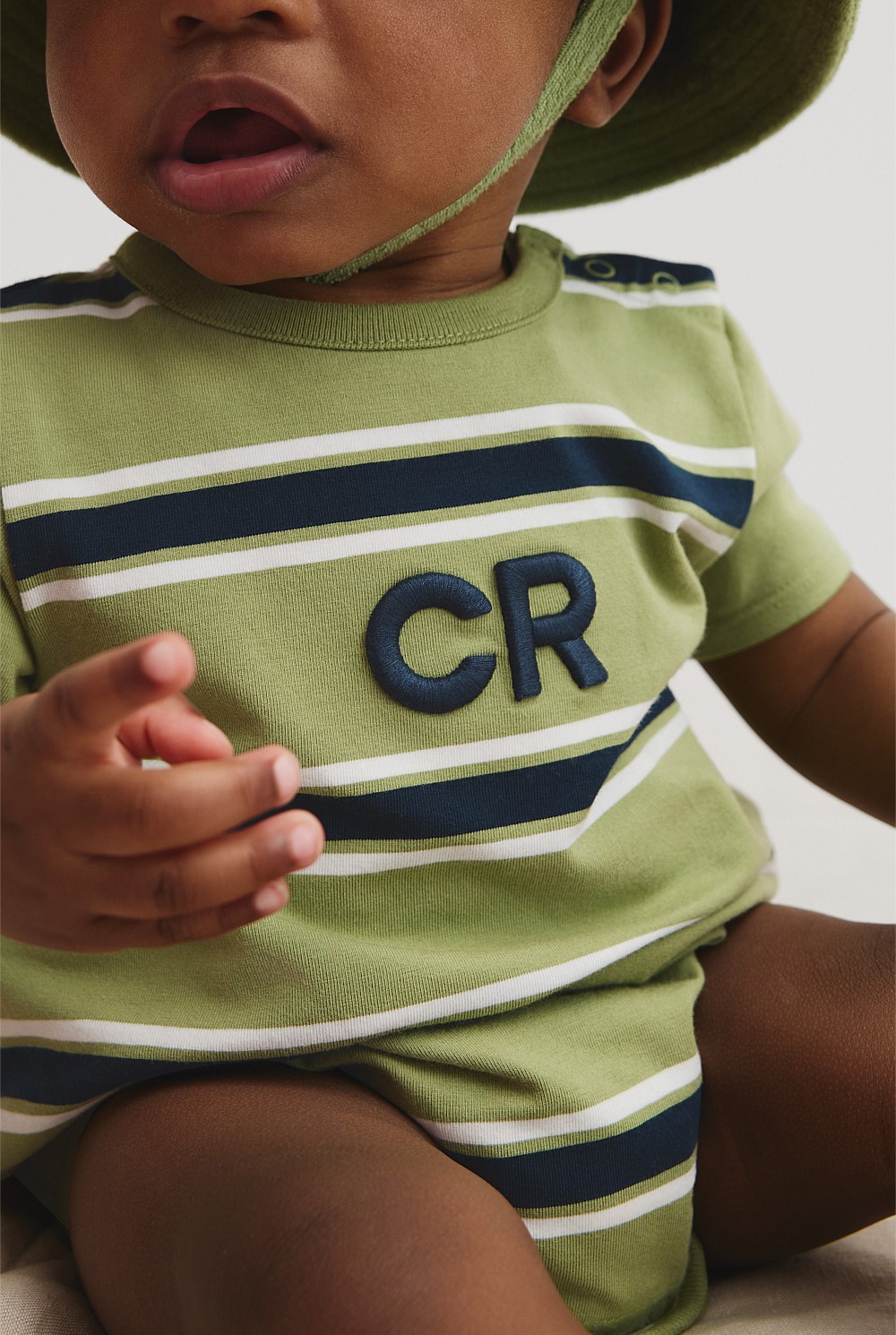 Organically Grown Cotton Logo Stripe Bodysuit