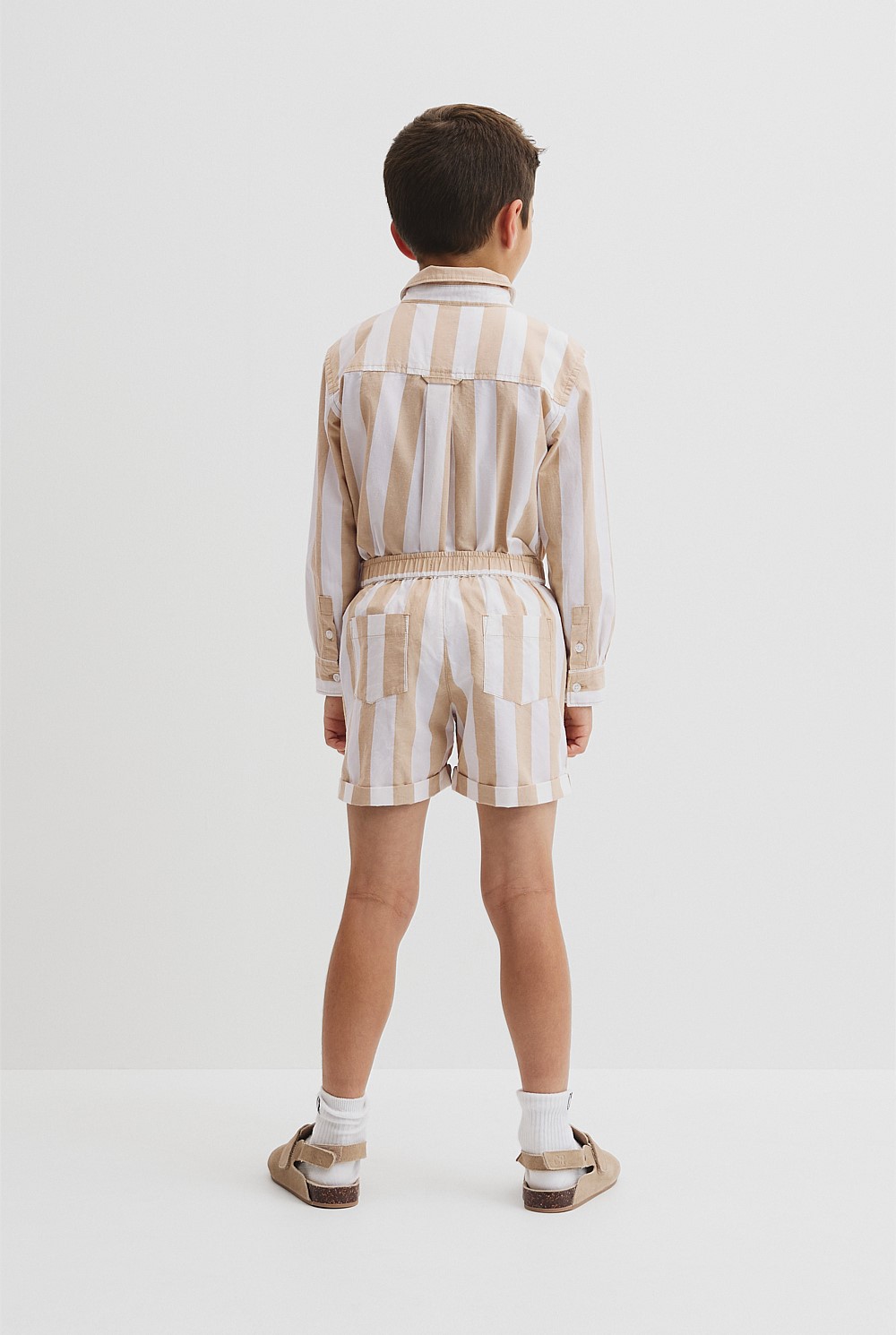 Organically Grown Cotton Blend Stripe Pull-On Short