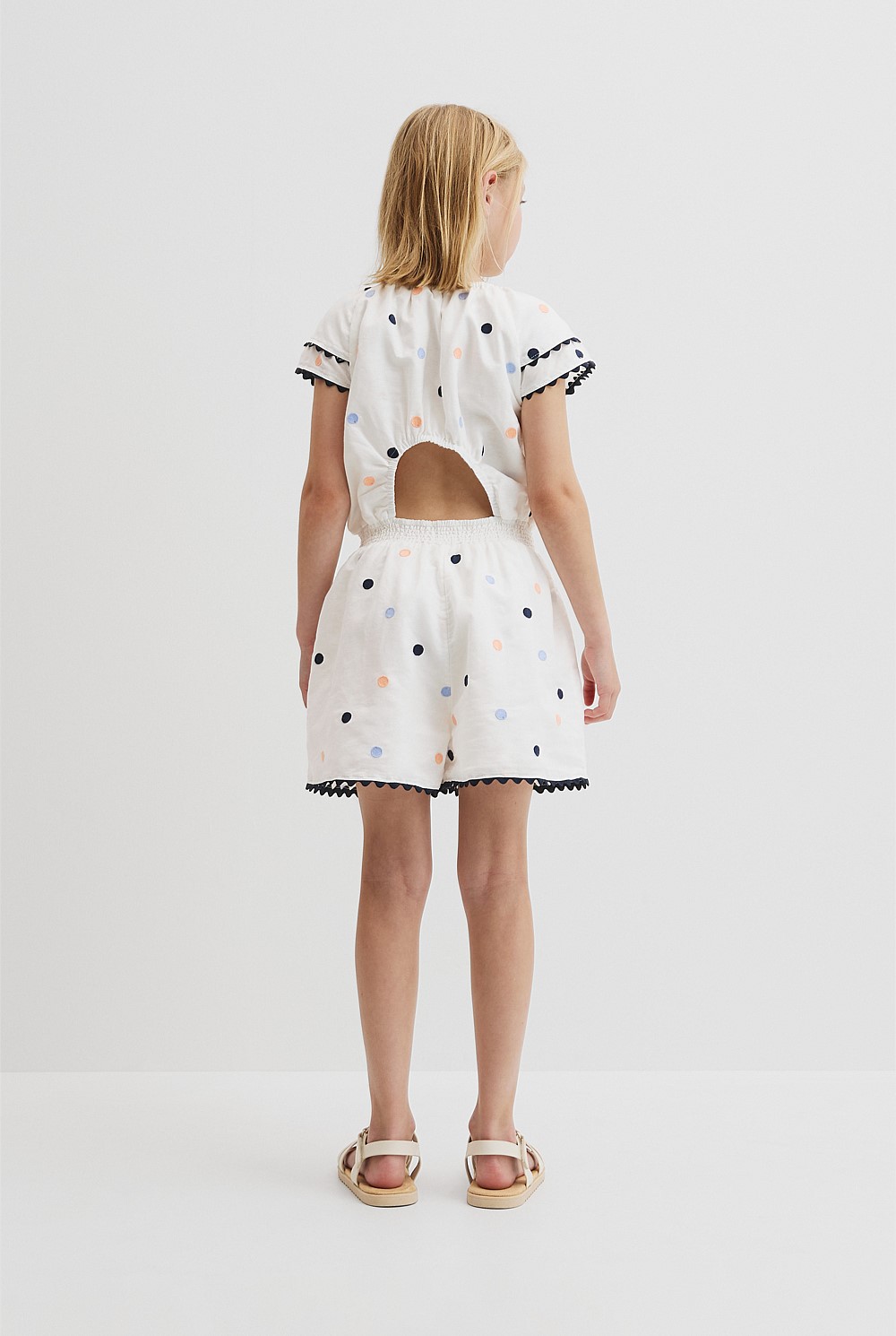 Embroidered Spot Playsuit