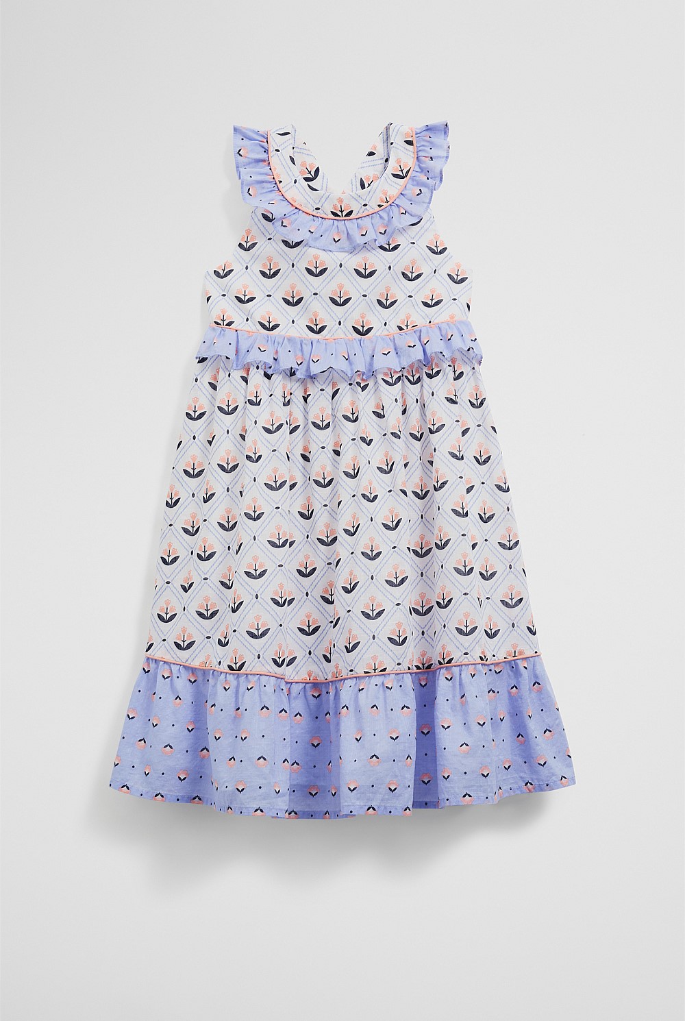 Frill Neck Midi Dress