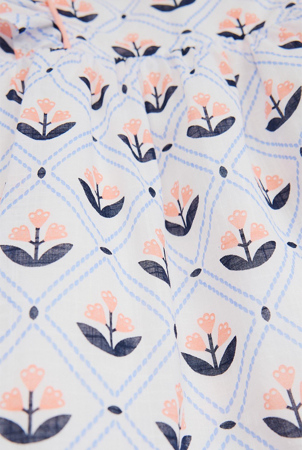 Short Sleeve Frill Print Dress