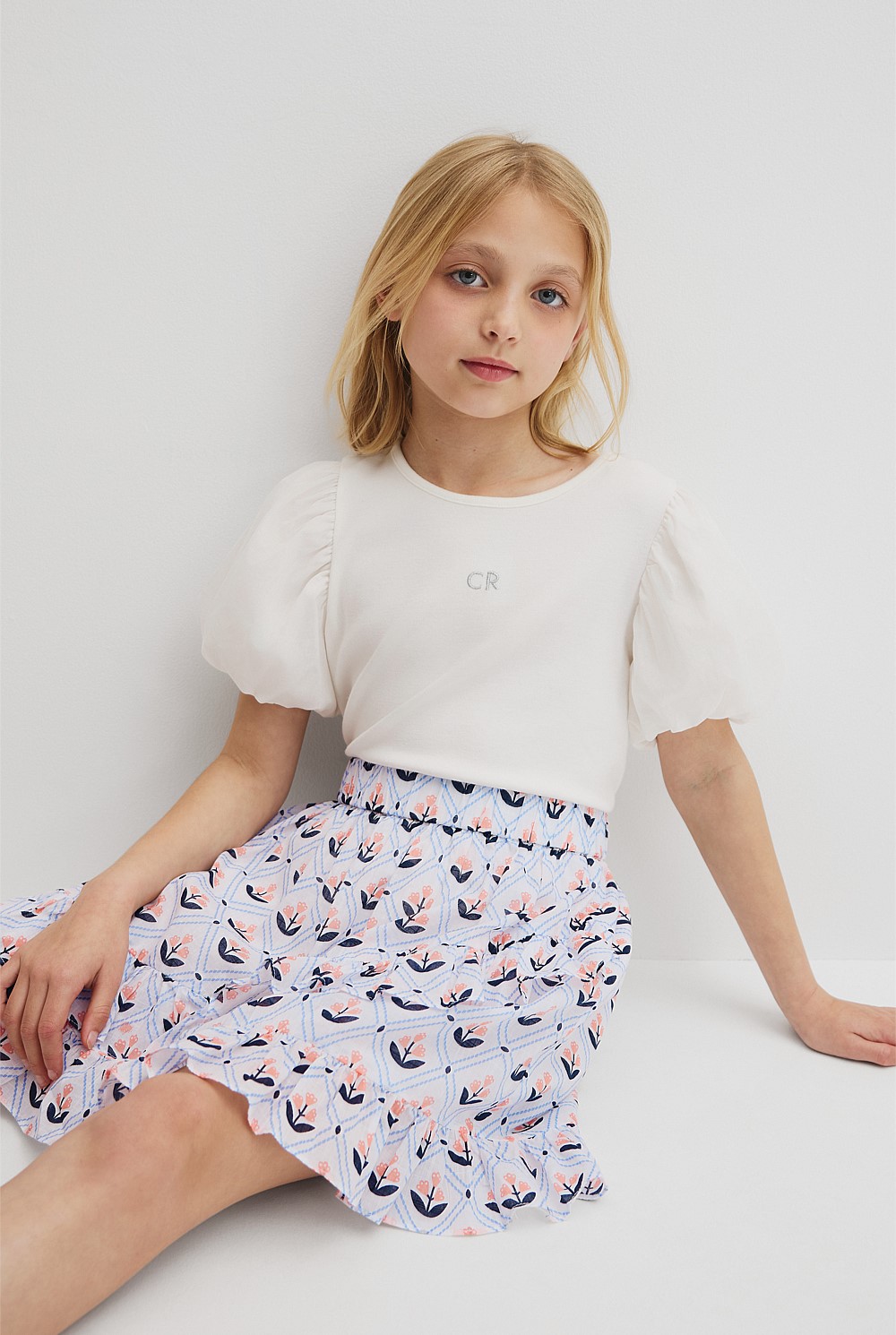 Ruffle Print Skirt