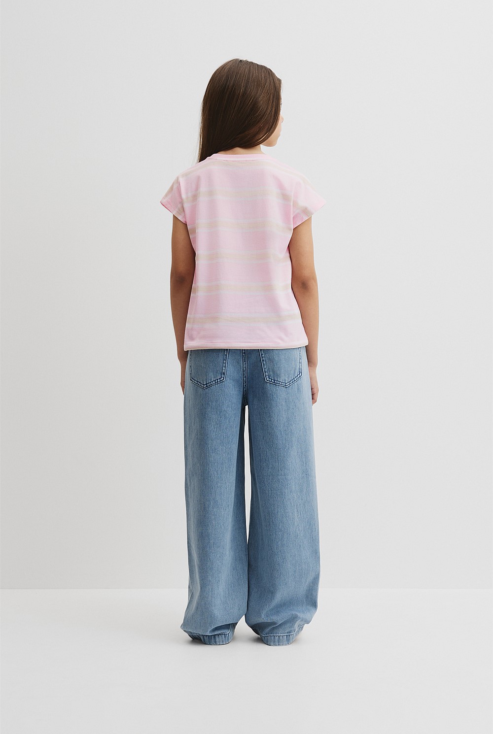 Organically Grown Cotton Stripe CR Sequin T-Shirt