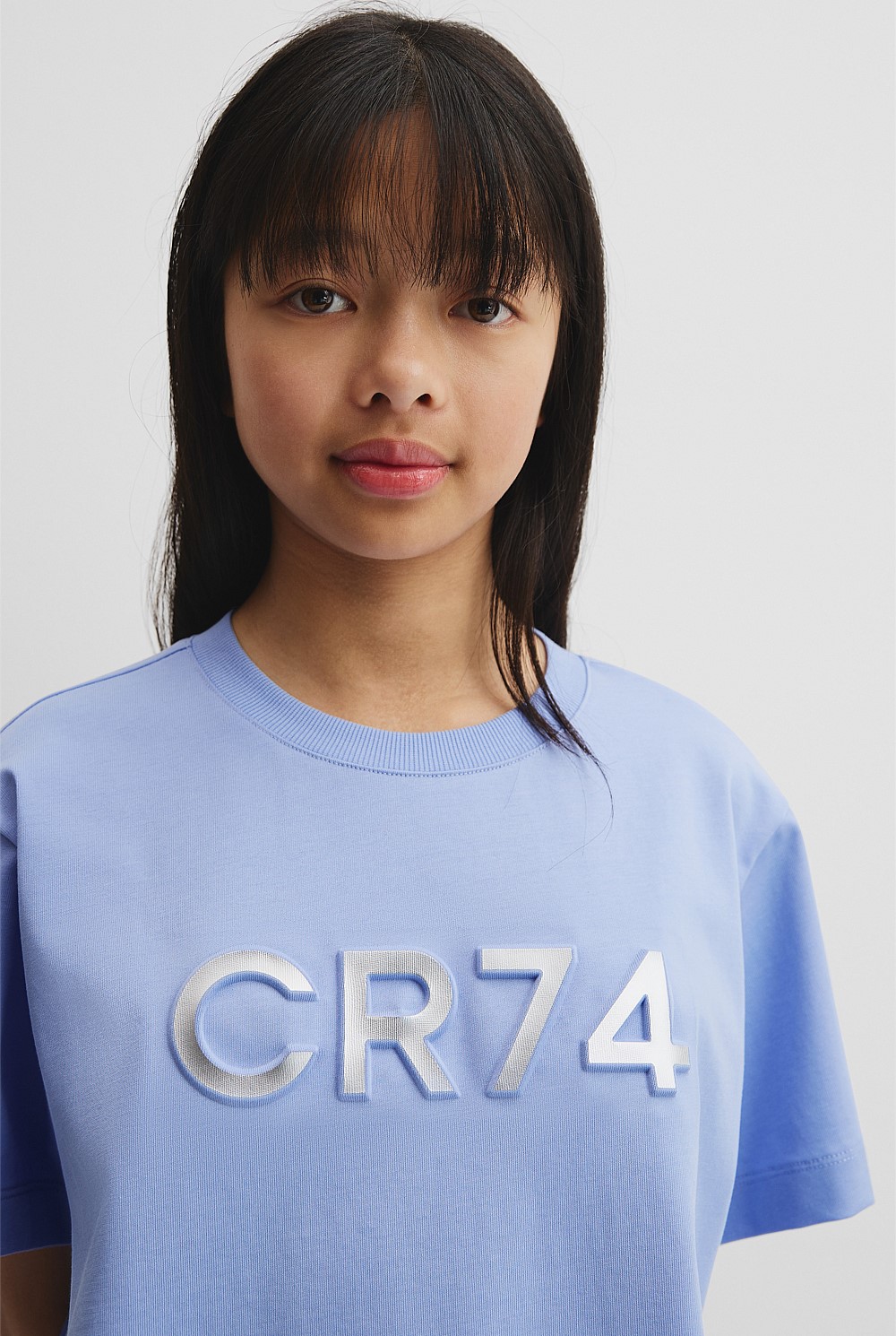 Teen Recycled Cotton Blend Longline Logo T-Shirt