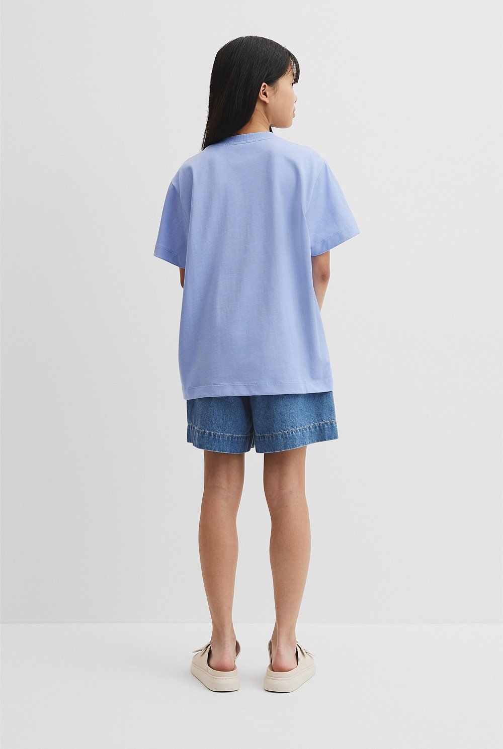 Teen Recycled Cotton Blend Longline Logo T-Shirt