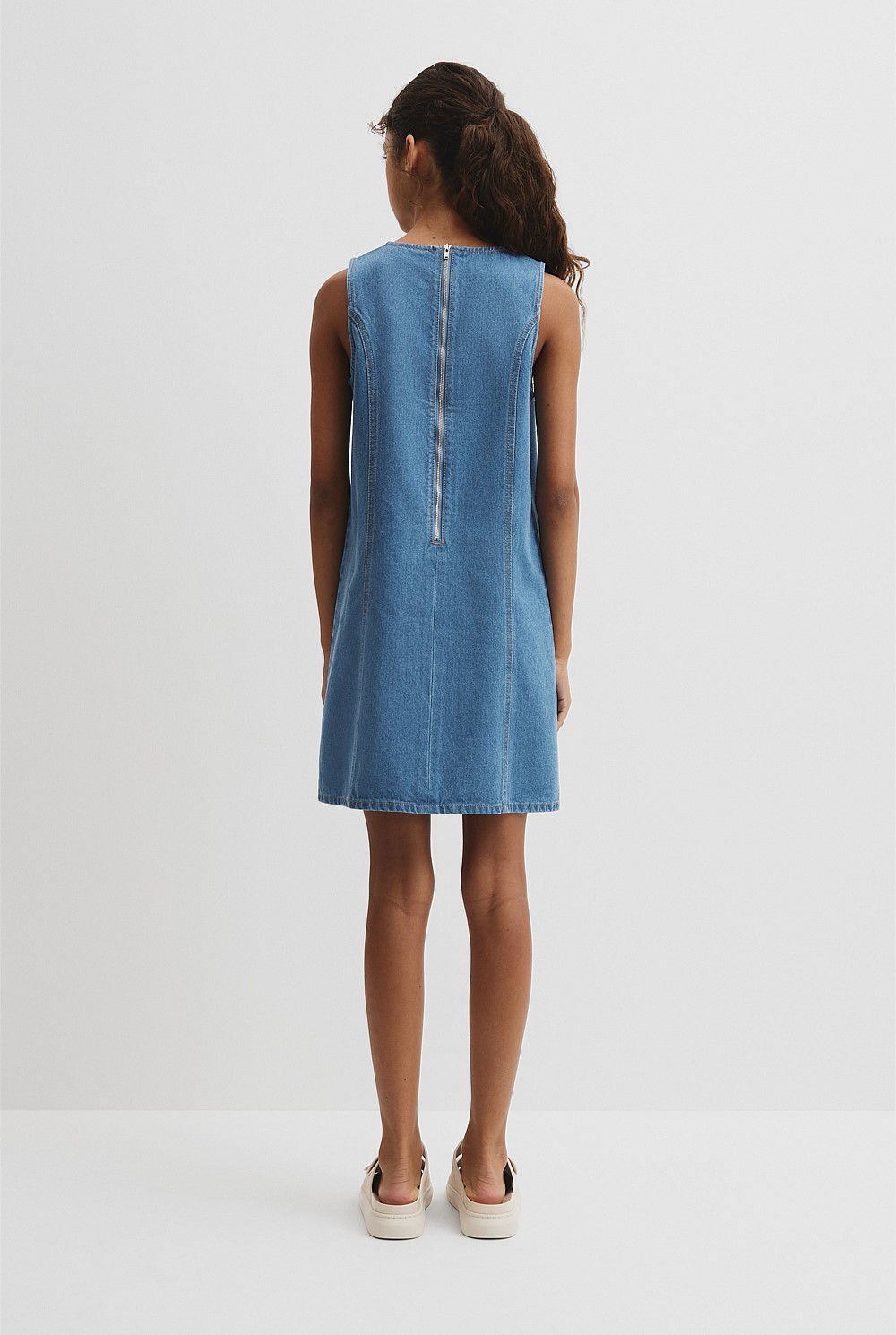 Teen Denim Shift Mini Dress