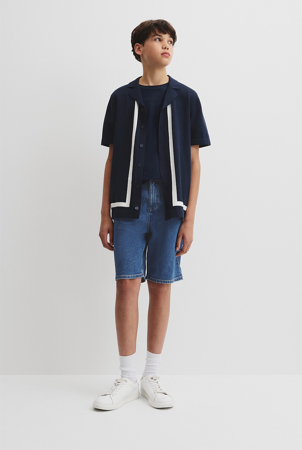 Teen Knit Stripe Detail Shirt