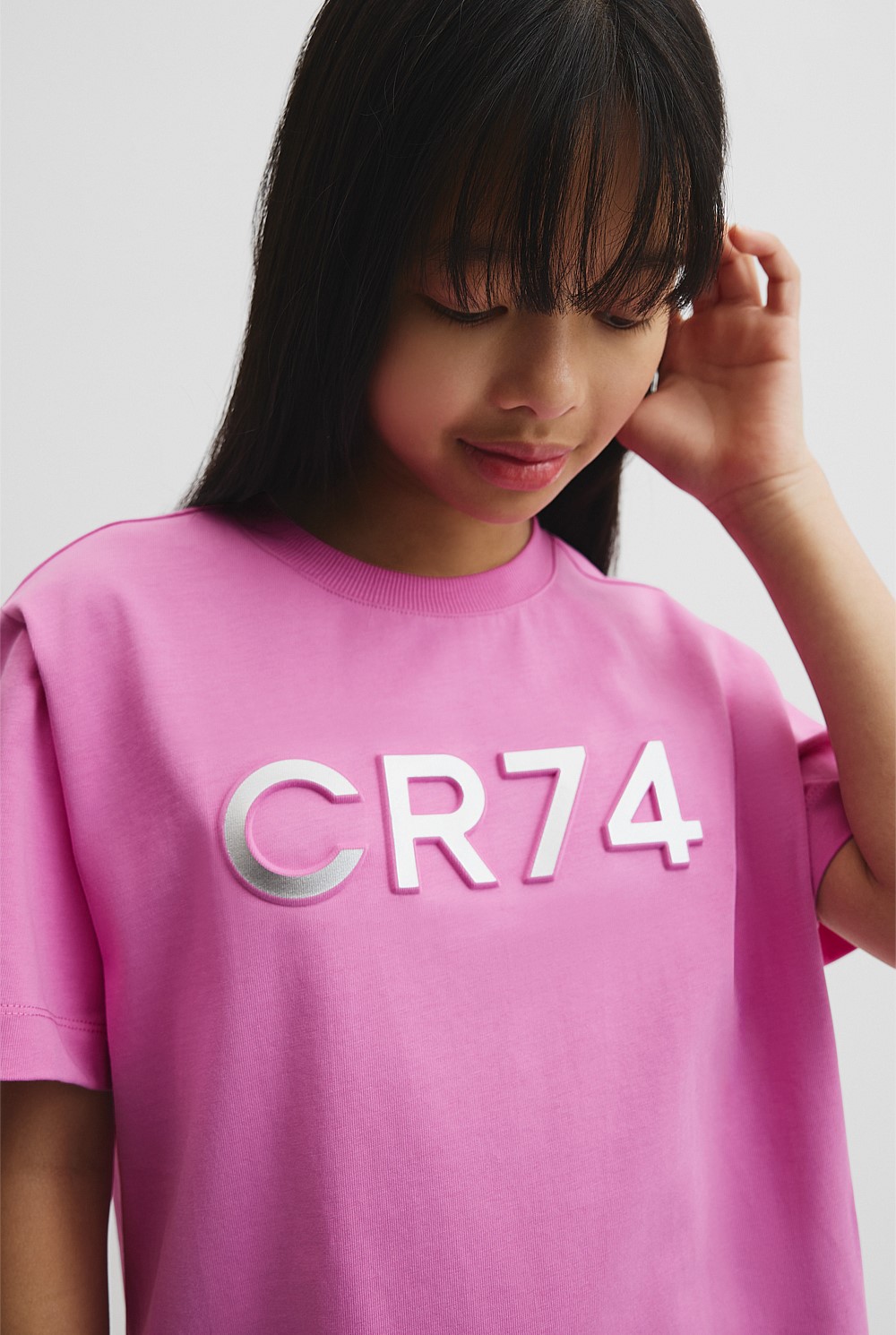 Teen Recycled Cotton Blend Longline Logo T-Shirt