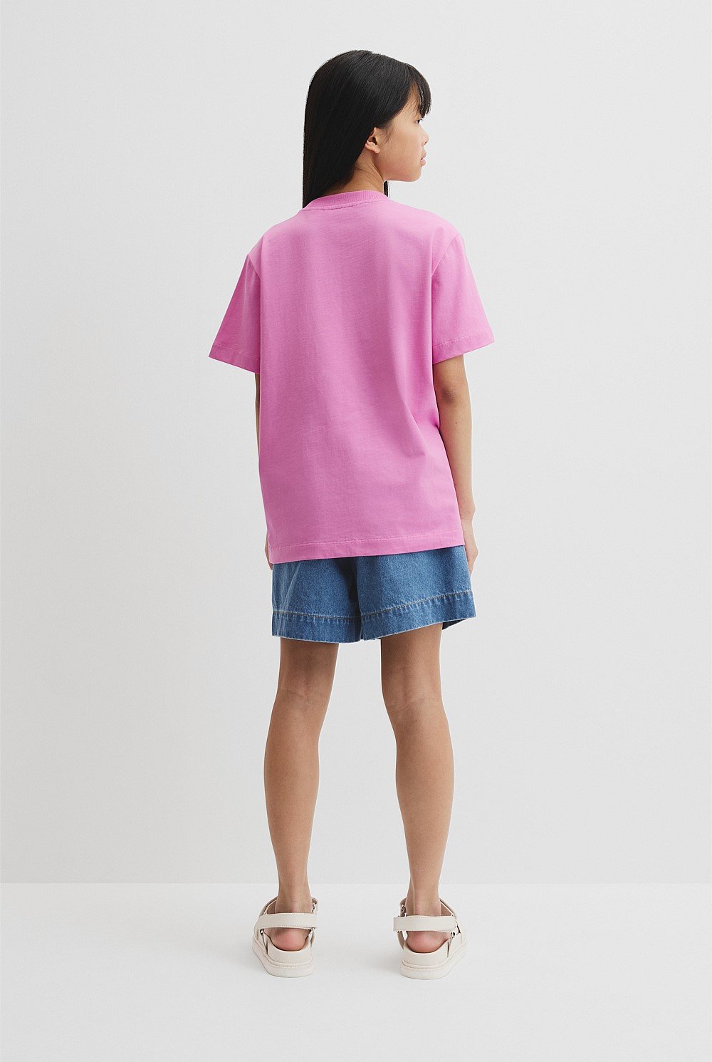 Teen Recycled Cotton Blend Longline Logo T-Shirt