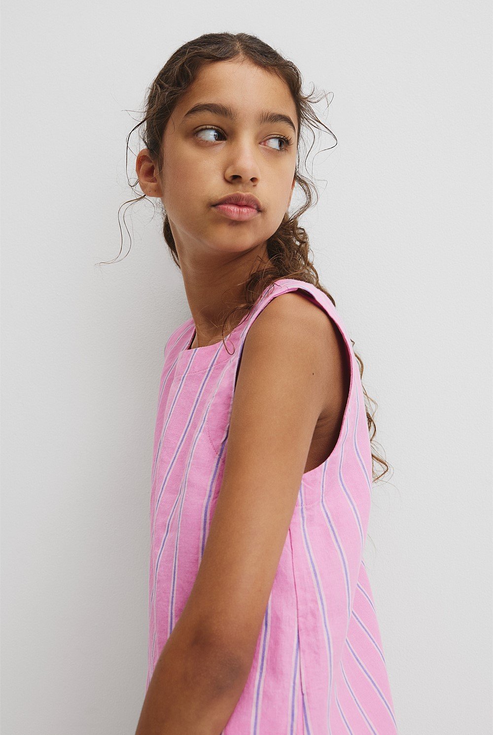 Teen Vertical Stripe Mini Dress