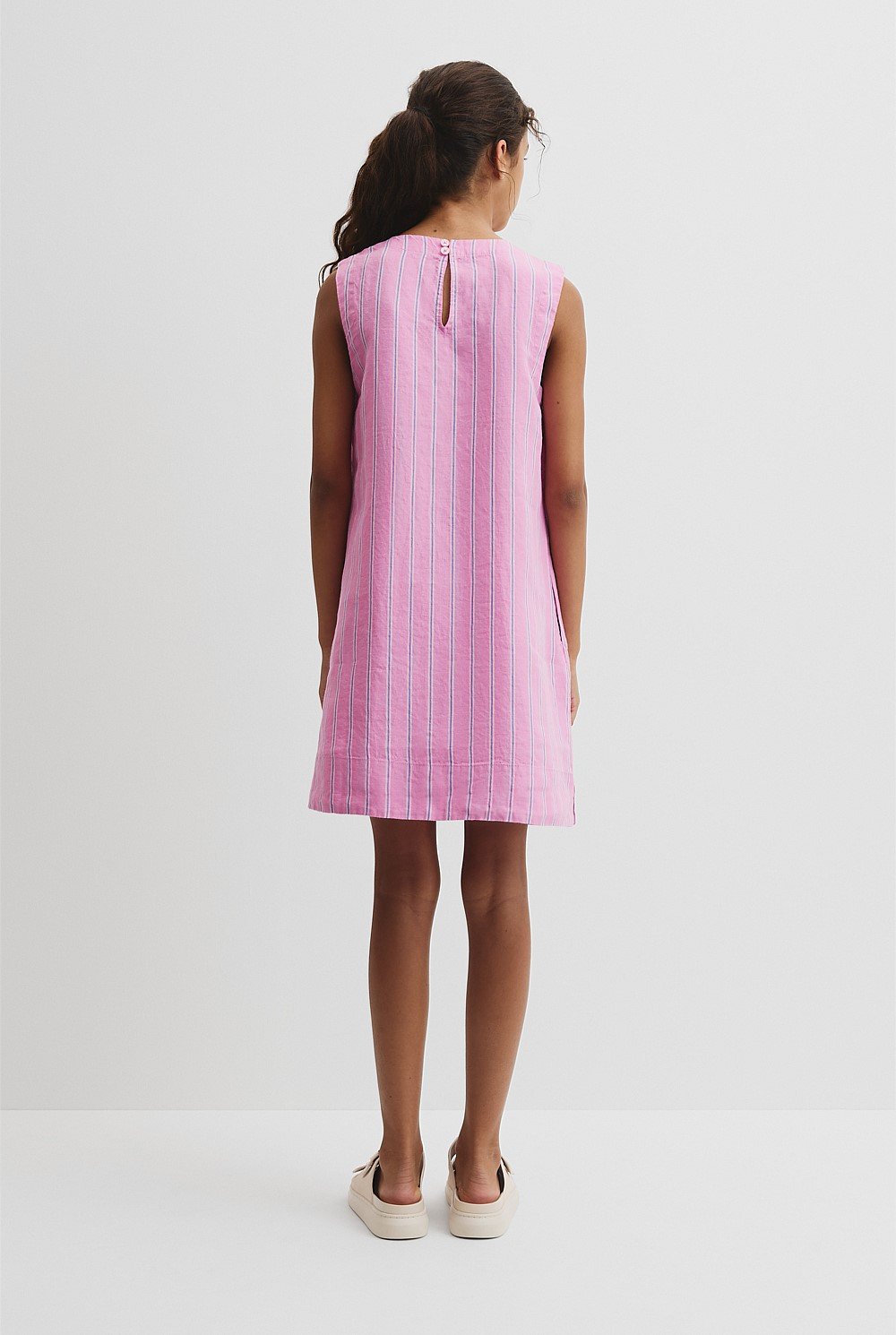 Teen Vertical Stripe Mini Dress